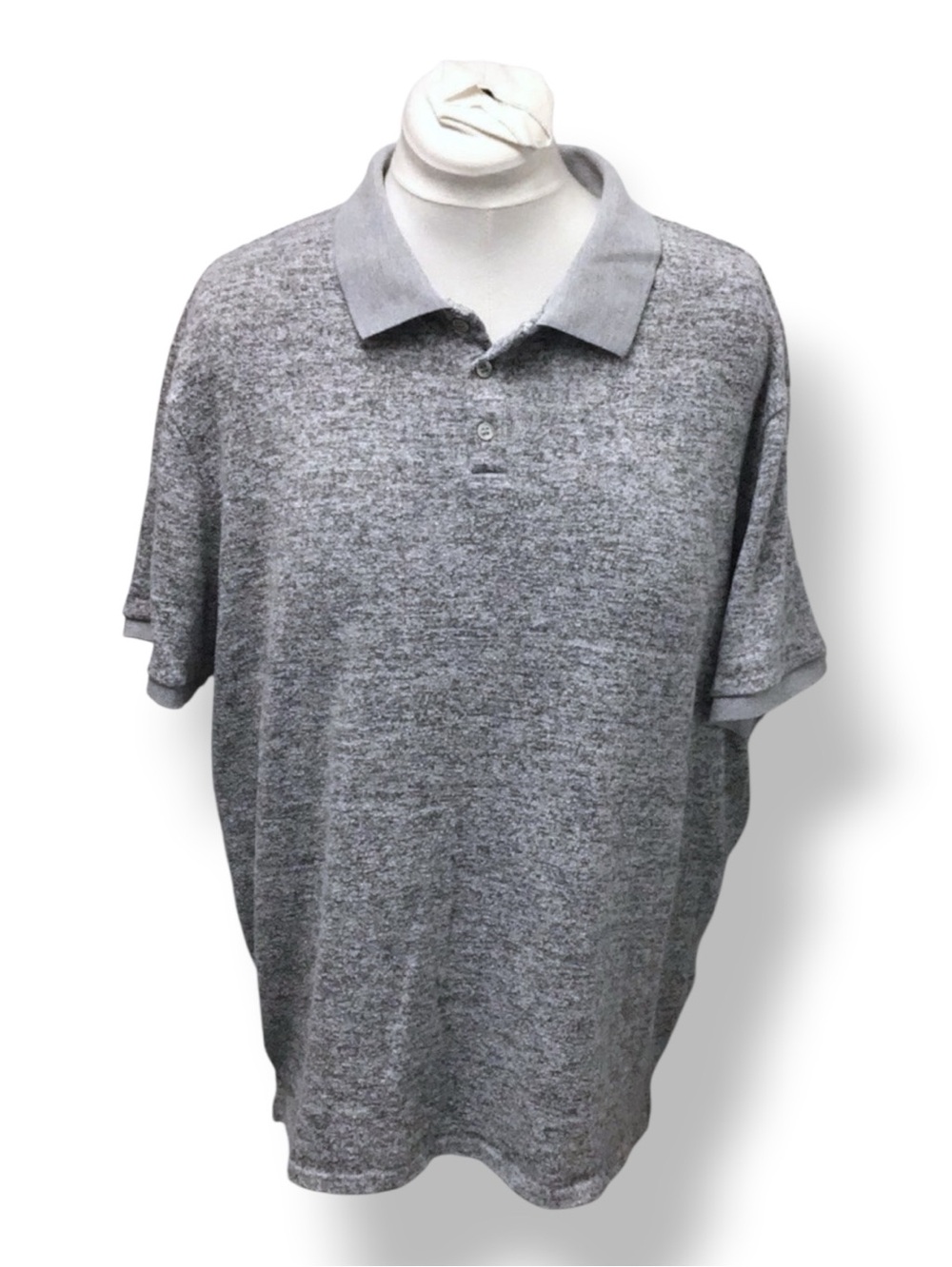 Truth by Republic Mens Short Sleeve Textured Polo Shirt, Gray, size XL